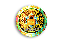 hologramme rond avec cadenas milieu